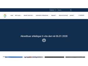 Universiteti i Sporteve të Tiranës's official website homepage screenshot