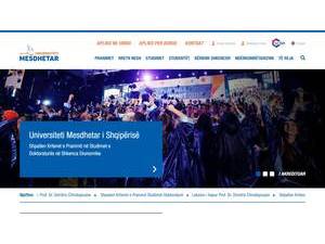 Universiteti Mesdhetar i Shqipërisë's official website homepage screenshot
