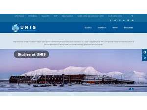 Universitetssenteret på Svalbard's official website homepage screenshot