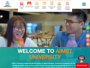 Universiti AIMST's official website homepage screenshot