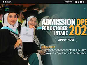 Universiti Antarabangsa Albukhary's official website homepage screenshot