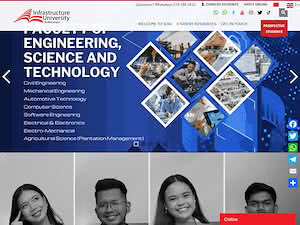 Universiti Infrastruktur Kuala Lumpur's official website homepage screenshot