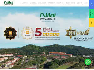 Universiti Nilai's official website homepage screenshot
