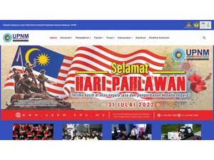 Universiti Pertahanan Nasional Malaysia's official website homepage screenshot
