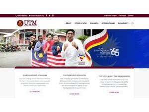 Universiti Teknologi Malaysia's official website homepage screenshot