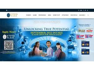 Universiti Teknologi Petronas's official website homepage screenshot