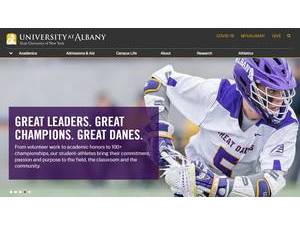 University at Albany, State University of New York's official website homepage screenshot
