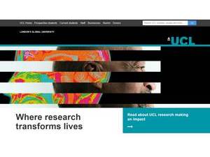University College London's official website homepage screenshot