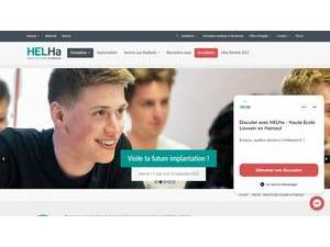 University College of Louvain en Hainaut's official website homepage screenshot