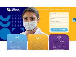 University College of San Juan's official website homepage screenshot