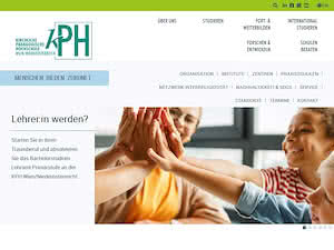 University College of Teacher Education Vienna/Krems's official website homepage screenshot