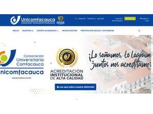 University Corporation Comfacauca's official website homepage screenshot