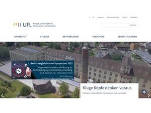 University for Human Sciences in the Principality of Liechtenstein's official website homepage screenshot