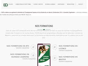 University Institute of Enterprise and Development's official website homepage screenshot