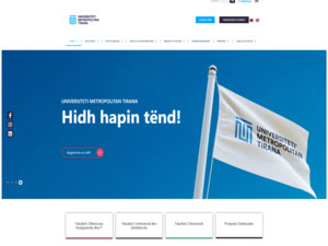University Metropolitan Tirana's official website homepage screenshot