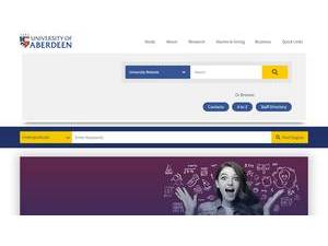 University of Aberdeen's official website homepage screenshot