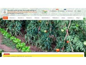 University of Agricultural and Horticultural Sciences, Shivamogga's official website homepage screenshot