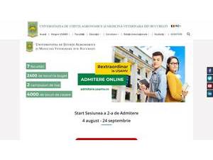 University of Agronomic Sciences and Veterinary Medicine of Bucharest's official website homepage screenshot