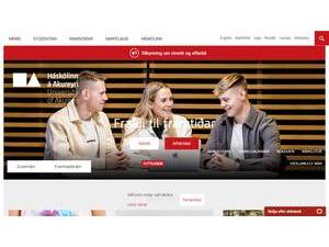 University of Akureyri's official website homepage screenshot
