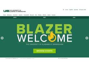 University of Alabama at Birmingham's official website homepage screenshot