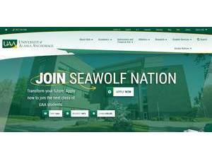 University of Alaska Anchorage's official website homepage screenshot