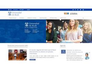 University of Alcalá's official website homepage screenshot