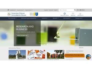 University of Alicante's official website homepage screenshot