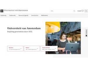 University of Amsterdam's official website homepage screenshot