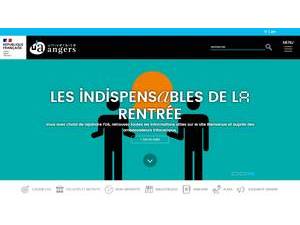 University of Angers's official website homepage screenshot