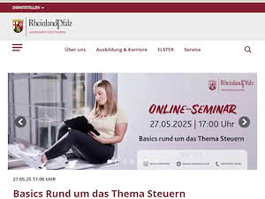 University of Applied Sciences for Finance Rhineland-Palatinate's official website homepage screenshot