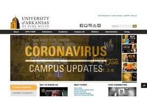 University of Arkansas at Pine Bluff's official website homepage screenshot