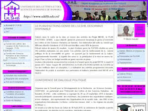 University of Arts and Humanities of Bamako's official website homepage screenshot