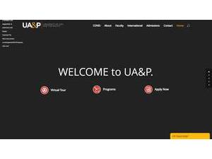 University of Asia and the Pacific's official website homepage screenshot