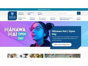 University of Auckland's official website homepage screenshot