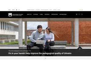 University of Aveiro's official website homepage screenshot