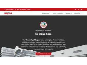 University of Baguio's official website homepage screenshot