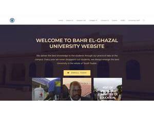 University of Bahr El-Ghazal's official website homepage screenshot