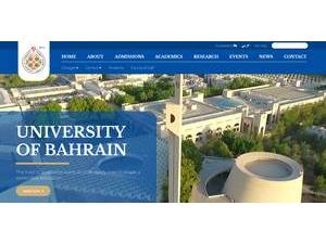 University of Bahrain's official website homepage screenshot