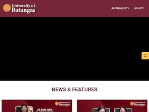 University of Batangas's official website homepage screenshot