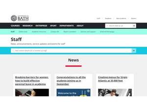 University of Bath's official website homepage screenshot