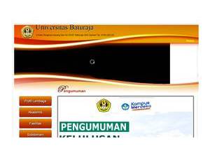 University of Baturaja's official website homepage screenshot