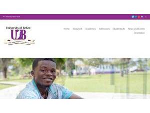 University of Belize's official website homepage screenshot