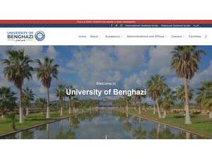 University of Benghazi's official website homepage screenshot
