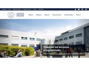 University of Bergamo's official website homepage screenshot