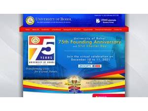 University of Bohol's official website homepage screenshot