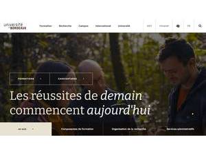 University of Bordeaux's official website homepage screenshot