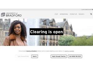 University of Bradford's official website homepage screenshot