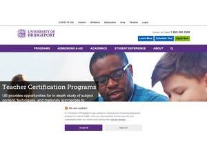 University of Bridgeport's official website homepage screenshot