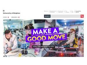 University of Brighton's official website homepage screenshot