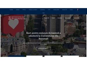 University of Bucharest's official website homepage screenshot